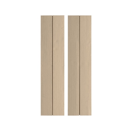 Rustic Two Board Joined Board-n-Batten Rough Cedar Faux Wood Shutters W/No Batten, 11W X 84H